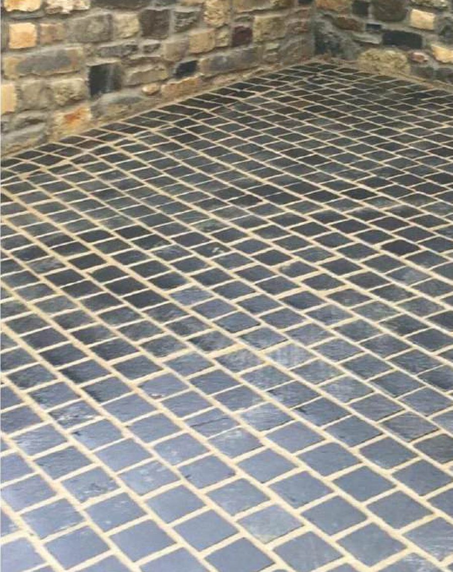 Black Limestone natural stone cobbles