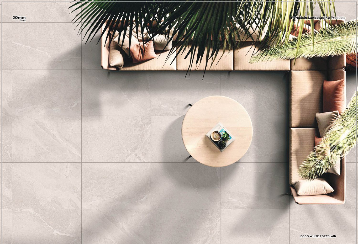 Bodo White 20mm porcelain paving
