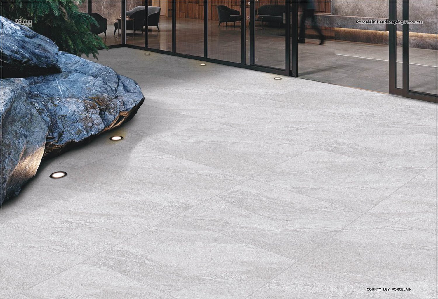 County Grey 20mm porcelain paving