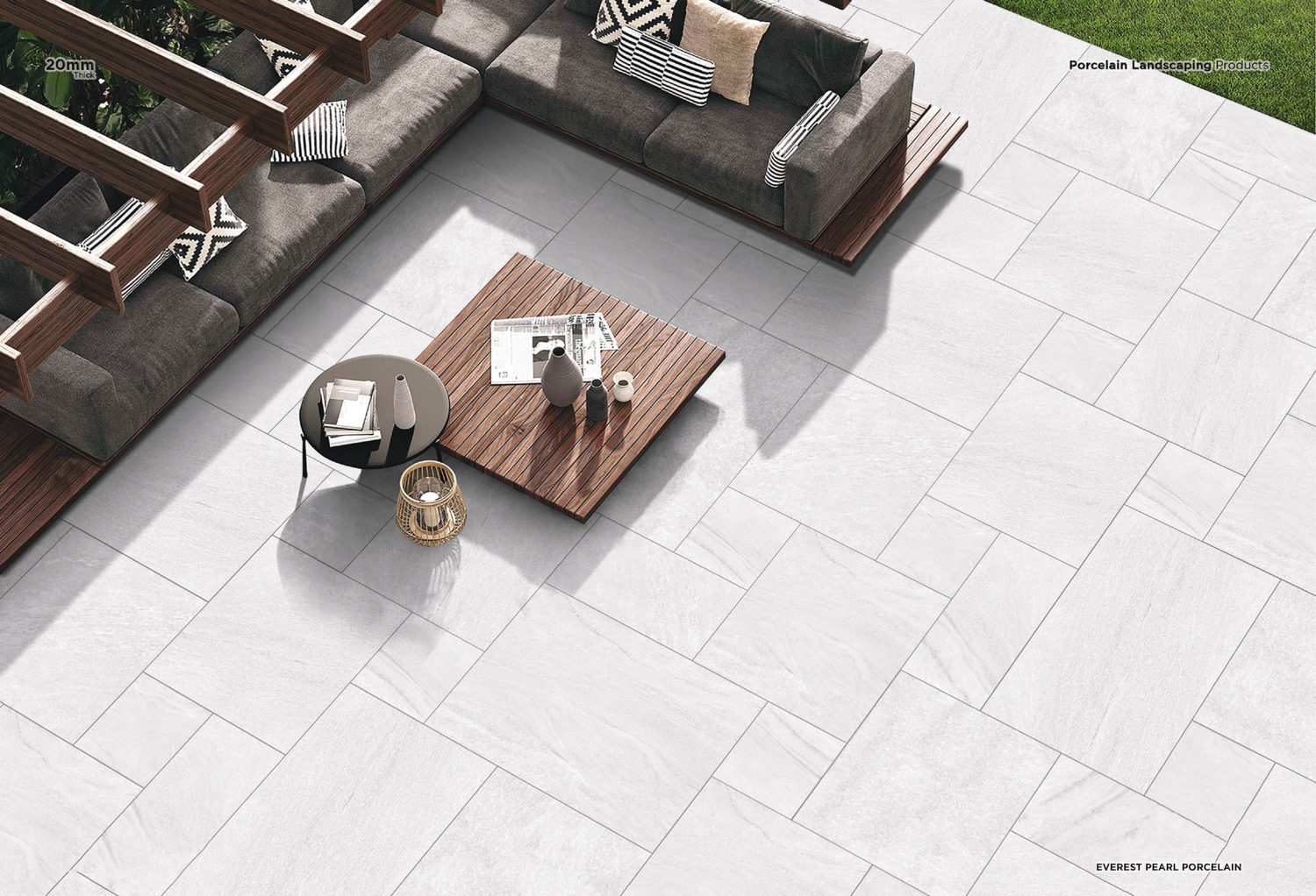 Everest Pearl 20mm porcelain paving