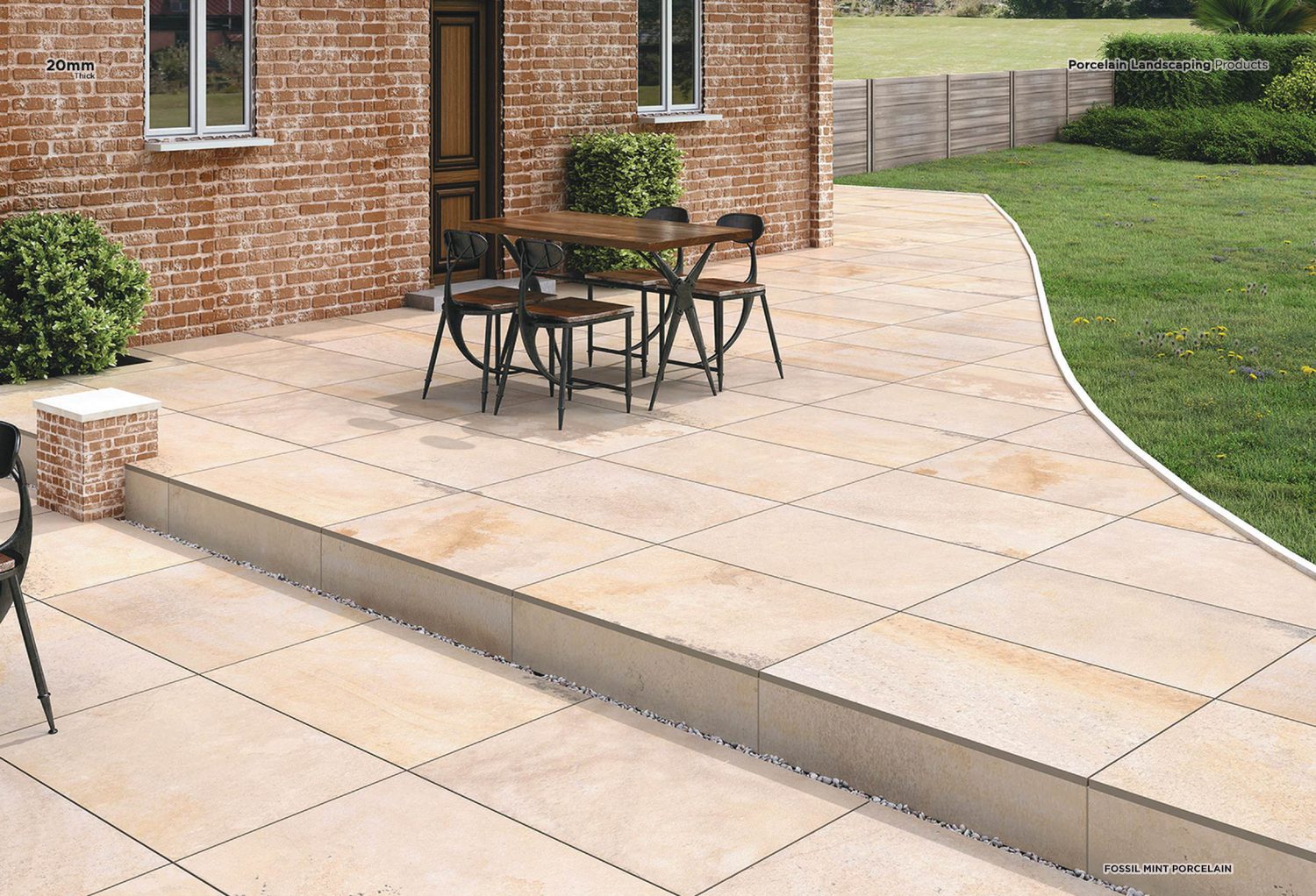 Fossil Mint 20mm porcelain paving