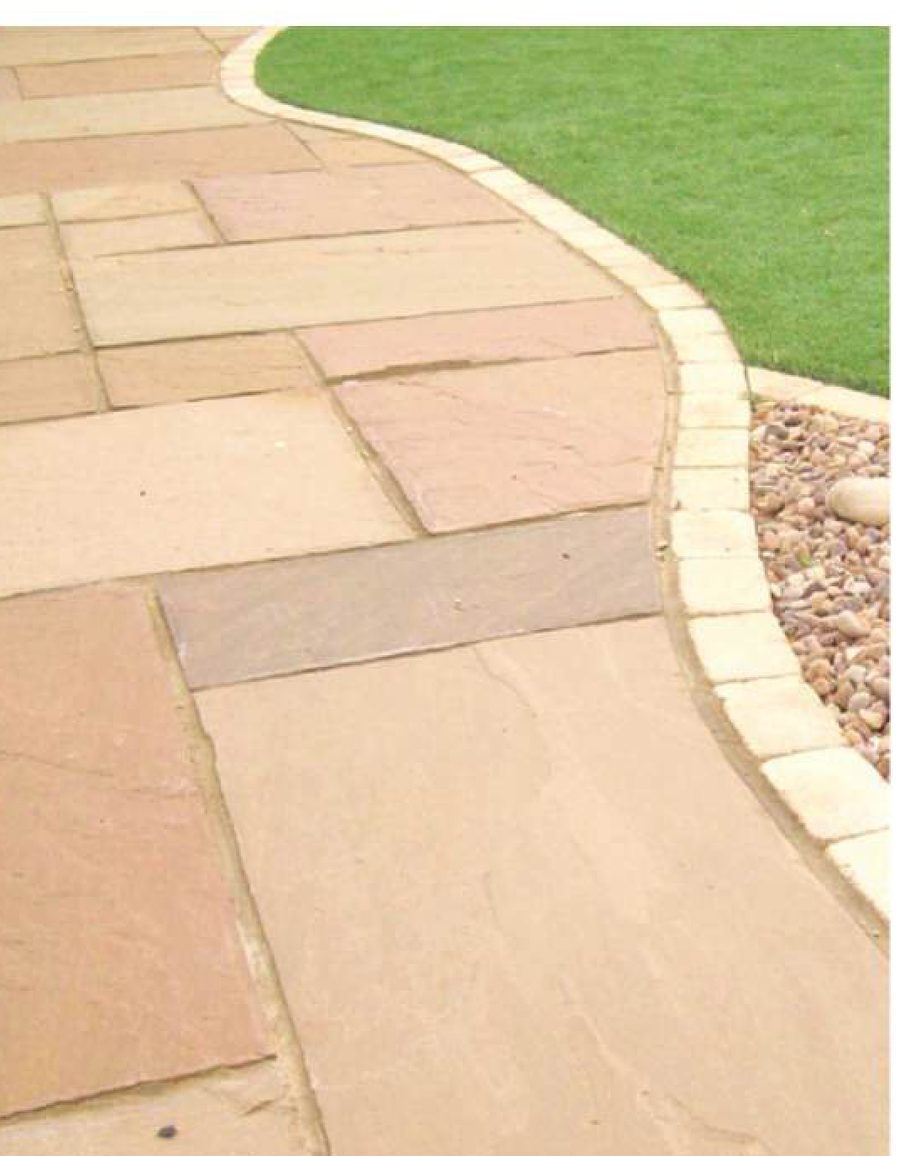 Autumn Brown riven sandstone paving