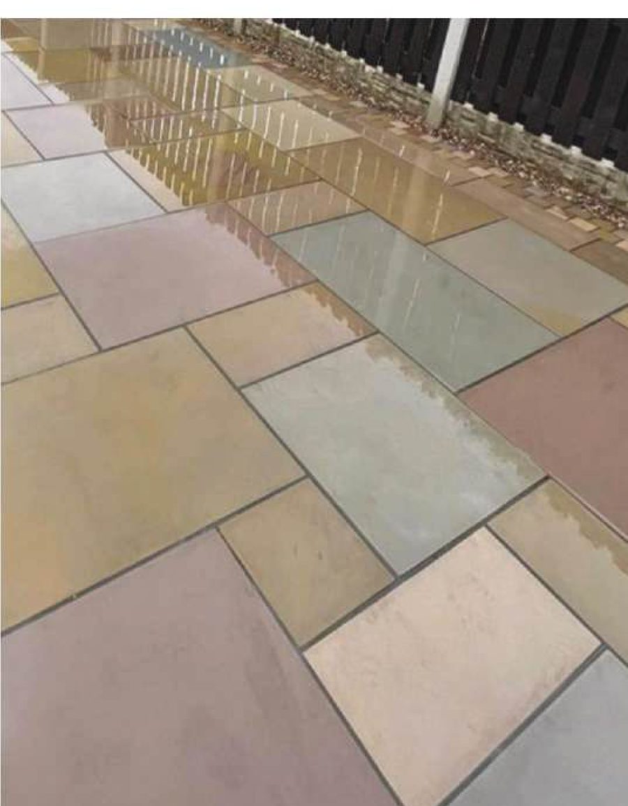 Rajgreen sawn honed sandstone paving