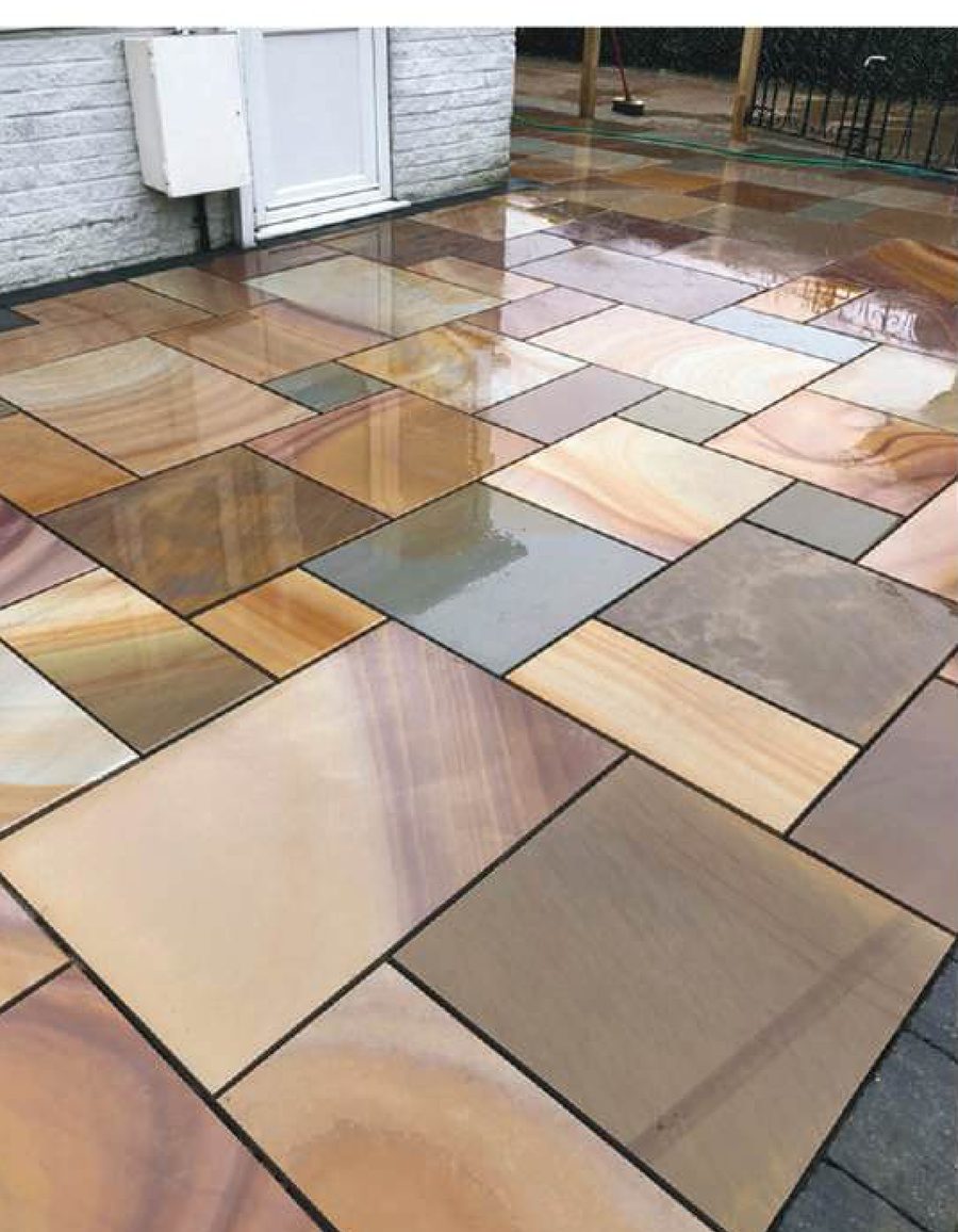 Rippon Buff sawn honed sandstone paving