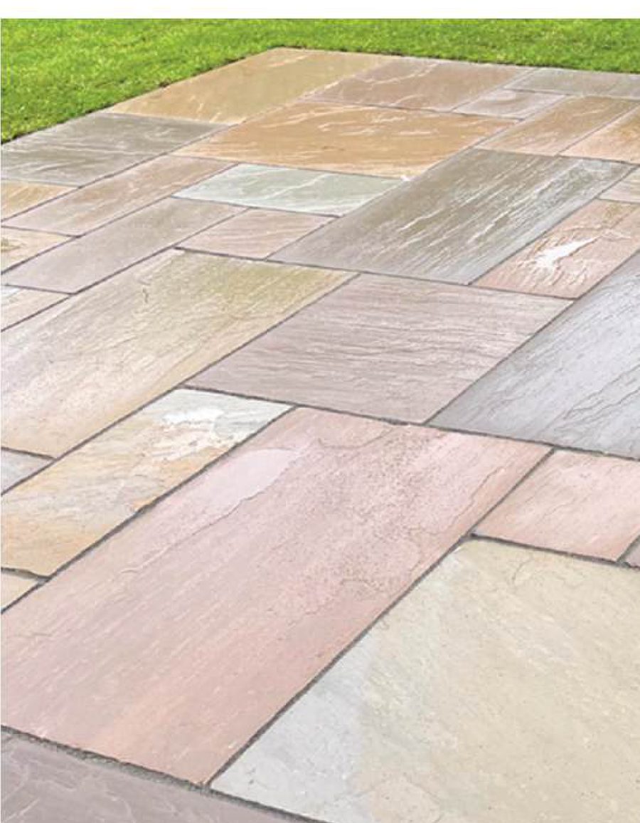 Rajgreen riven sandstone paving