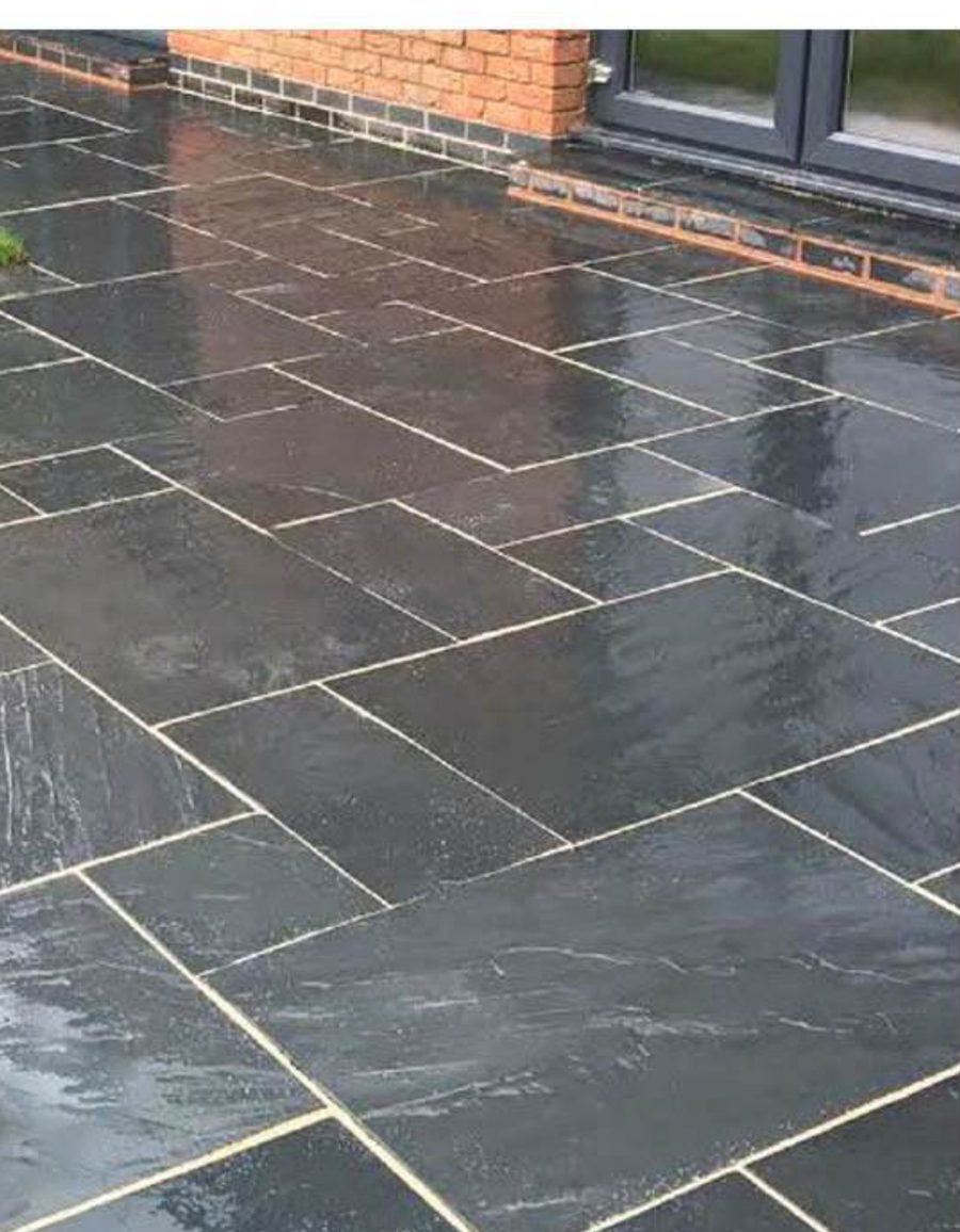 Brazilian Black slate paving slabs