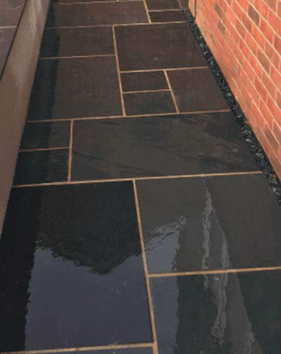 Indian Black Slate paving